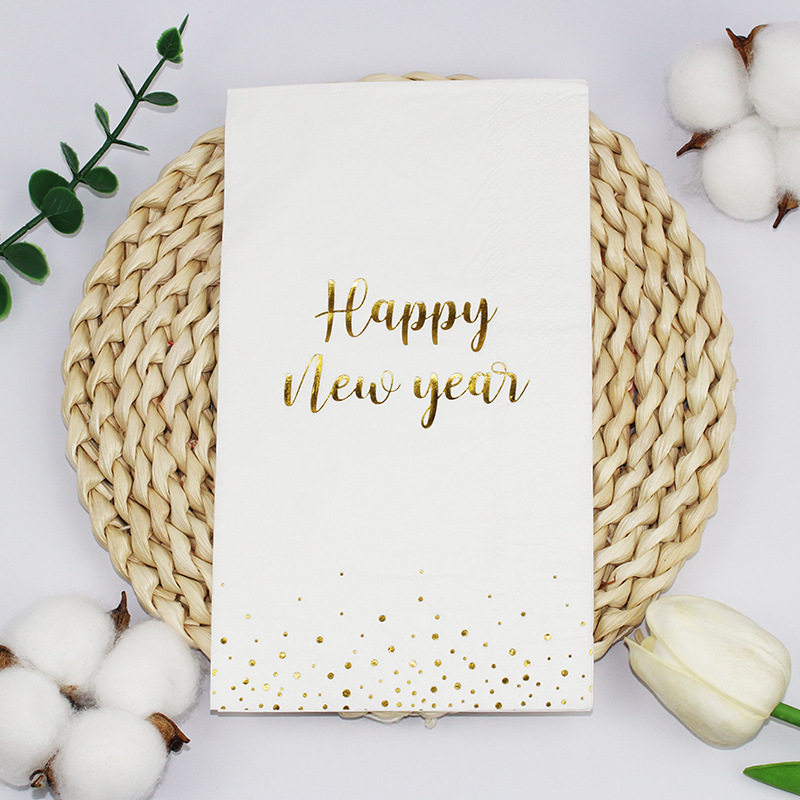 新年餐巾纸金色烫金Happy New Year装饰派对餐具纸纸巾一次性面巾,洗护清洁剂/卫生巾/纸/香薰,餐巾纸,淘宝优惠券,粉丝福利购,淘宝优惠卷