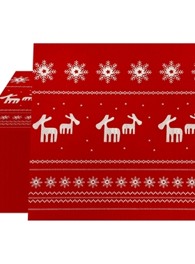 PomParty圣诞麋鹿雪花餐巾纸2层20张红色圣诞节日派对装饰纸巾