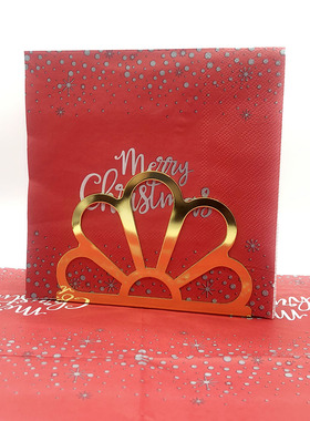 跨境现货Merry Christmas 印花餐巾纸红色圣诞节庆派对装饰纸巾