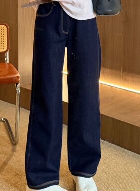 2026新款Max针织牛仔裤高腰直筒阔腿宽腿裤日常穿搭休闲时尚潮流
