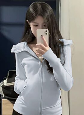 秋季修身连帽加绒保暖瑜伽外套女