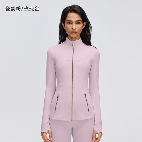 紧身立领金拉链显瘦瑜伽外套女