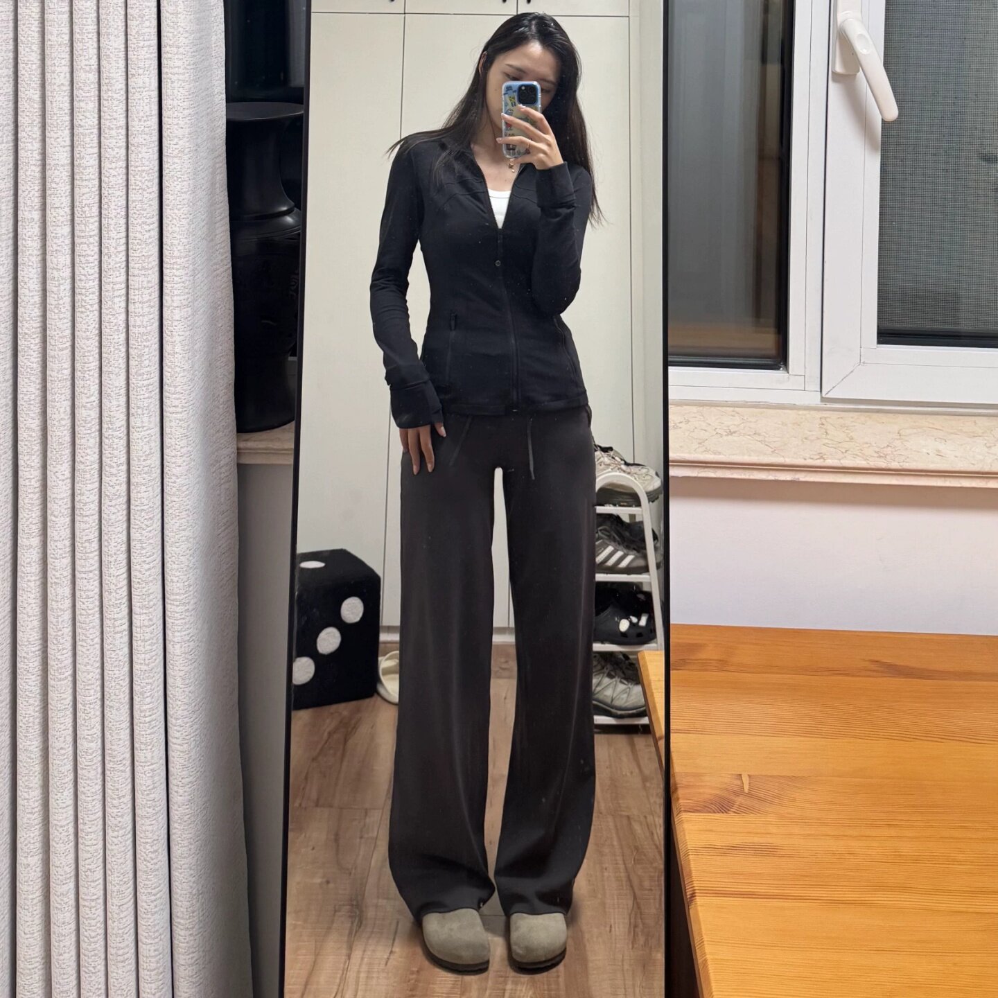 高腰阔腿显瘦垂坠弹力瑜伽裤女