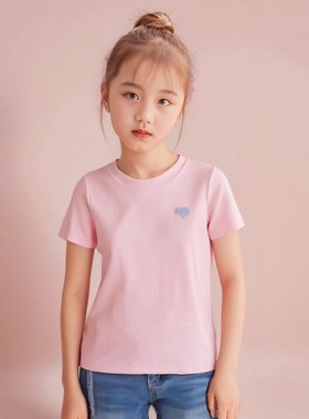 【亏本清仓】童装夏男女童短袖T恤中大童爱心半袖打底衫体恤上衣