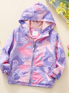 【亏本清仓】女童加绒外套童装防风双层加厚风衣拉链保暖冲锋衣