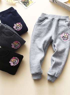 【亏本清仓】童装女童双层加绒加厚裤子保暖长裤宝宝外穿运动裤