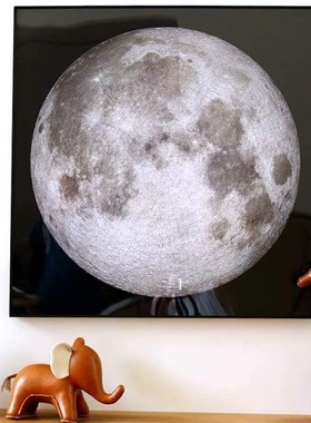 月球拼图框1000eeboo立体实木地球女权500片月亮圆形异形拼图相框