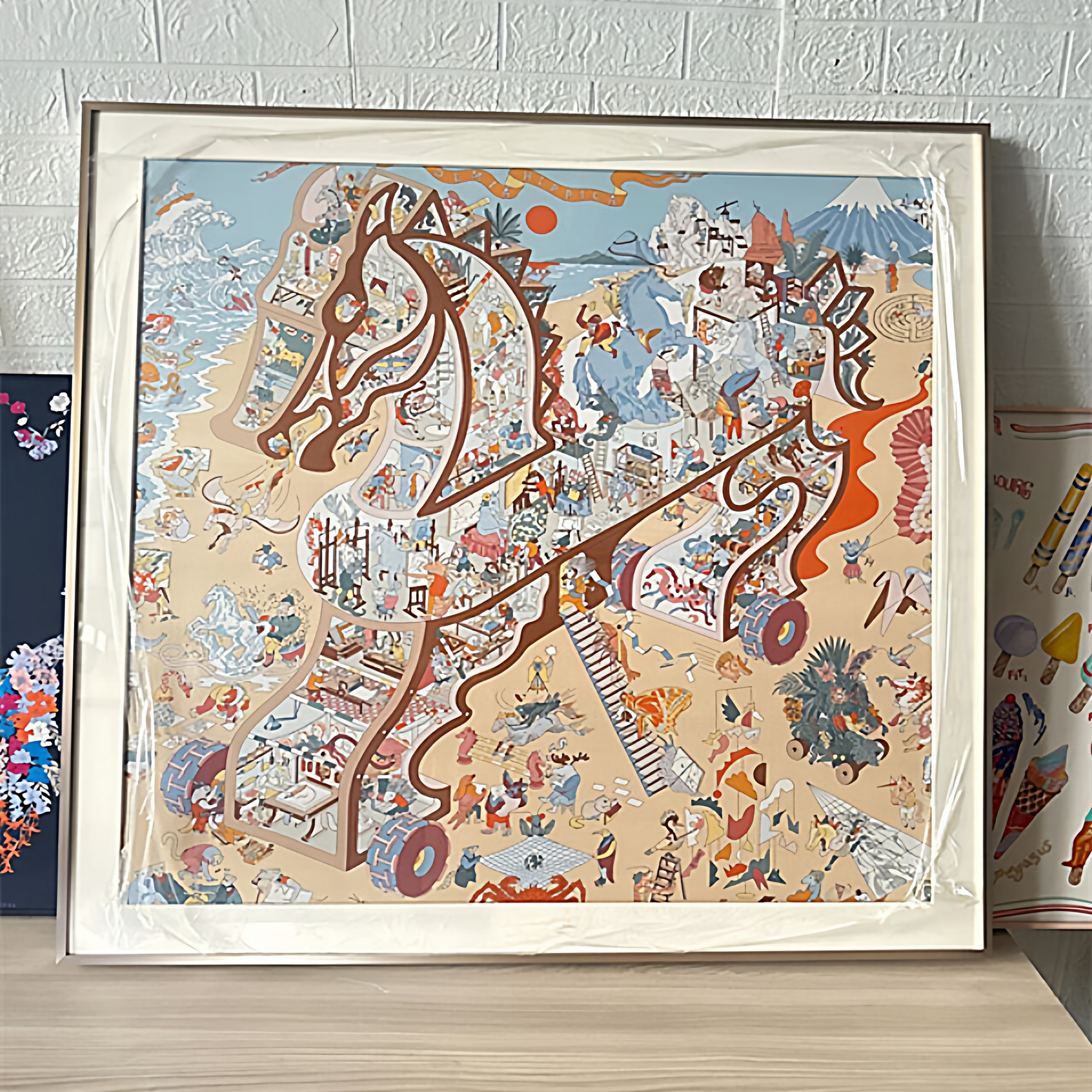 丝巾裱框diy磁吸装裱画框相框画