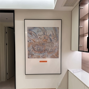 丝巾裱框加高70方形90 裱挂画裱画轻奢方巾无损diy丝巾裱画框 90装