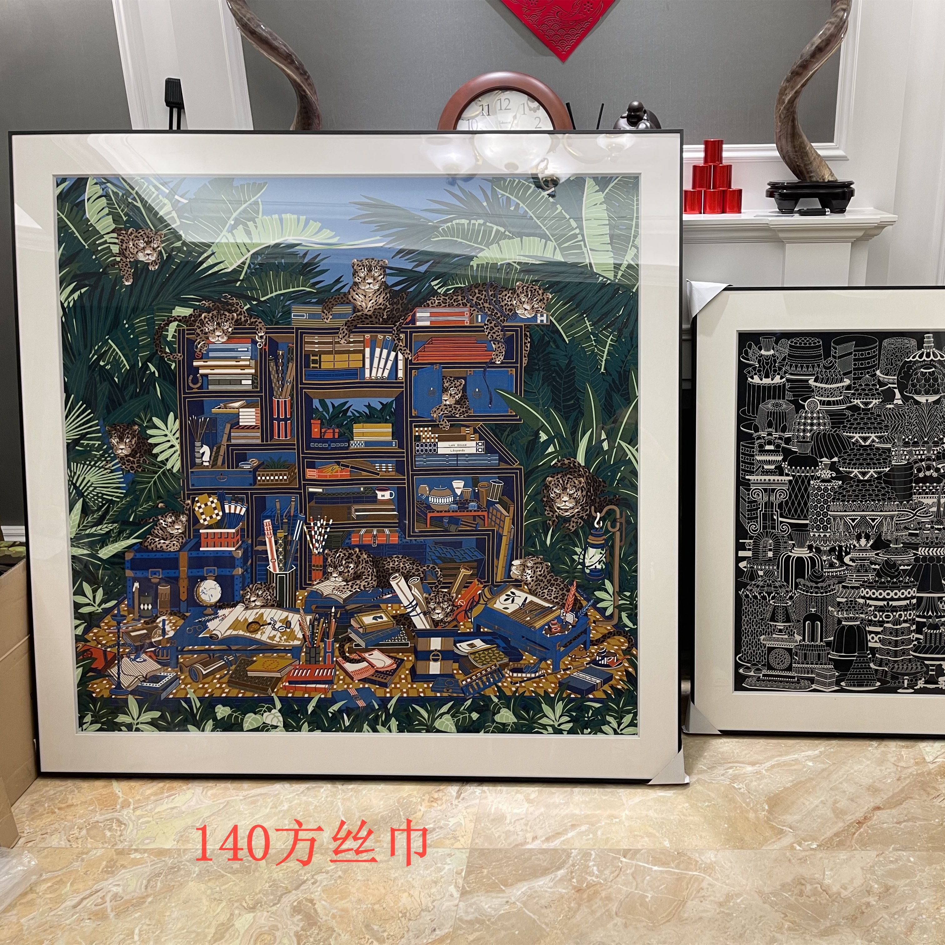 丝巾裱框画框金属简约无损磁吸