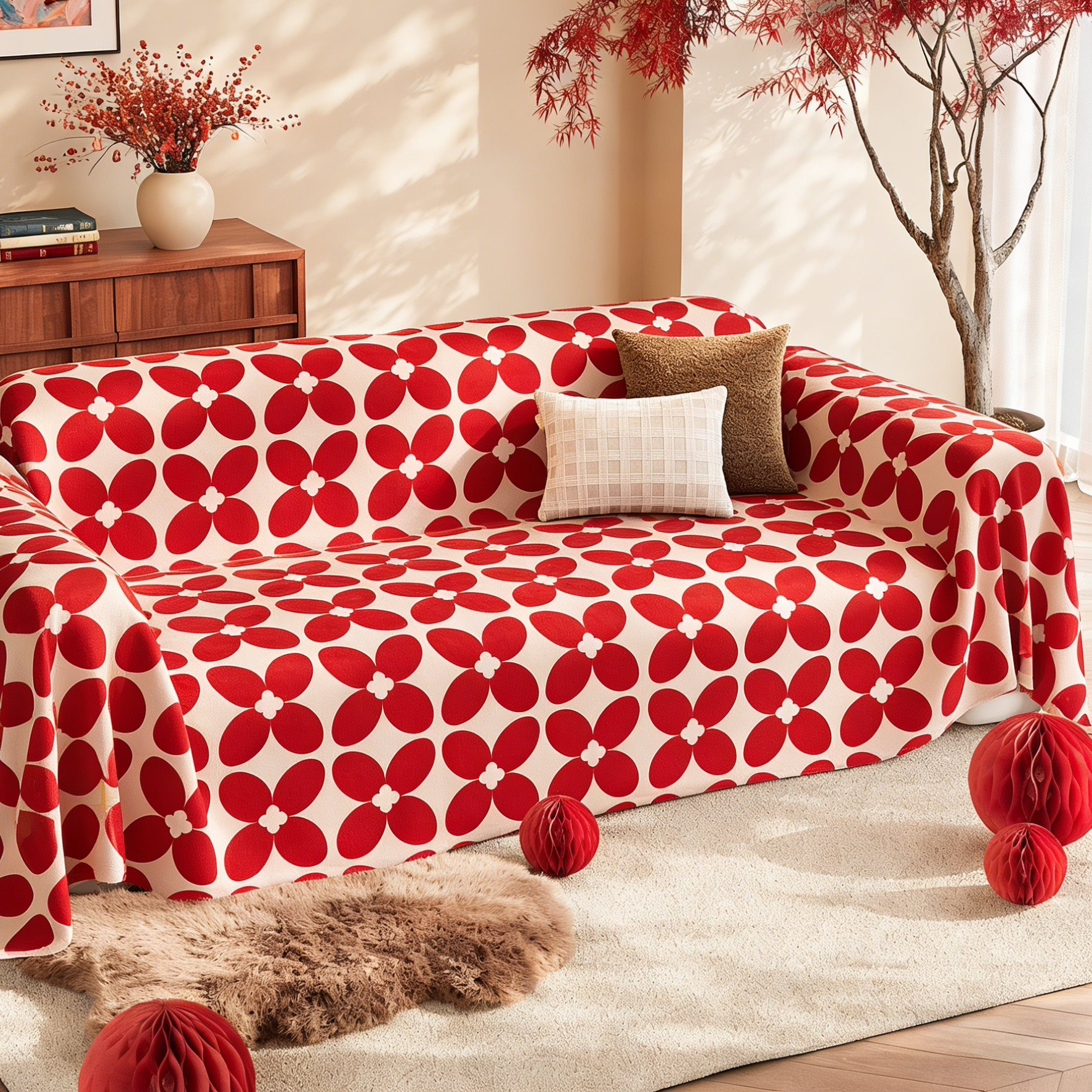 【A类防水】2026新款沙发垫红色新年沙发套罩固定防滑防猫抓盖布,居家布艺,沙发套,淘宝优惠券,粉丝福利购,淘宝优惠卷
