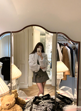 Lily Rosemary/ 碎冰蓝兔兔 进口獭兔短款真皮草外套