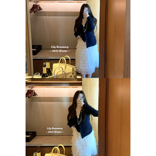 Lily Rosemary/糯糯软软 冬日小温暖两色小香风针织毛衣开衫外套