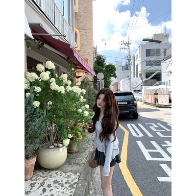 Lily Rosemary/ 奈花甜氧 复古花纹入秋内外Set针织两件套