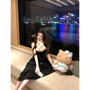 Lily Rosemary/ 矜贵猫猫 中古蕾丝少女系带抹胸抽褶长款连衣裙