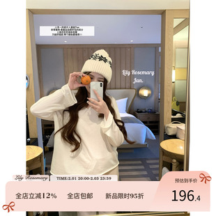 Lily Rosemary/ 慵懒周末 桑蚕丝绵羊毛纸片人长袖Tee两色