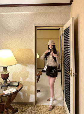 Lily Rosemary/ 乖甜茶会 蝴蝶结福袋美利奴全羊毛两色开衫半裙