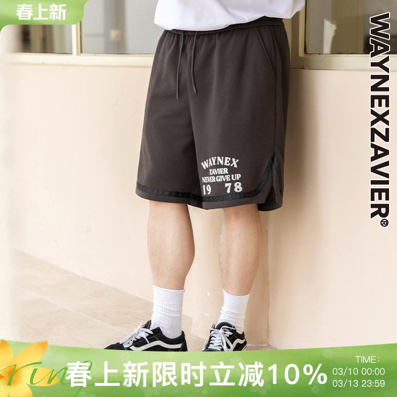 韦恩泽维尔大码男装加肥加大宽松挺括透气五分裤休闲运动短裤8791