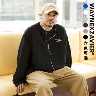 厚T恤7920 加大加肥300斤圆领长袖 韦恩泽维尔潮牌大码 卫衣男女同款
