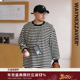 双面绒条纹打底长袖 韦恩泽维尔大码 宽松加肥加大冬季 T恤男8919