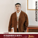 韦恩泽维尔大码 8951 西装 纯棉灯芯绒西服男装 宽松三排扣休闲长袖