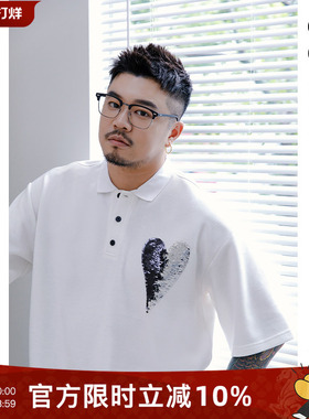 韦恩泽维尔大码短袖polo衫男夏季胖宽松加肥加大休闲商务T恤7690