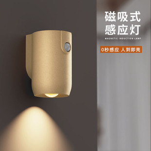入户门牌灯人来即亮过道氛围小夜灯人体感应磁吸免接线USB充电灯