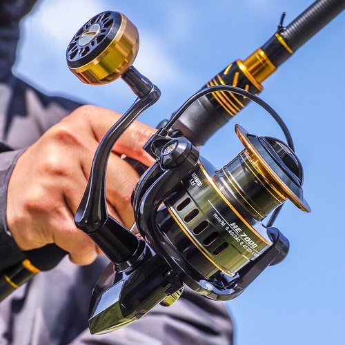 池刃海竿路亚全金属线杯握丸折叠手柄12轴承黄铜远投鱼线轮纺车轮