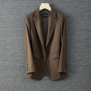 西装 西服女3368K 外套2025新款 咖色英伦风通勤高级感气质高端大码