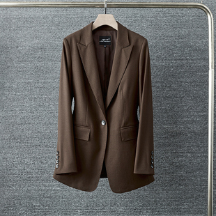 西服女3368K 咖色英伦风通勤高级感气质高端大码 西装 外套2025新款
