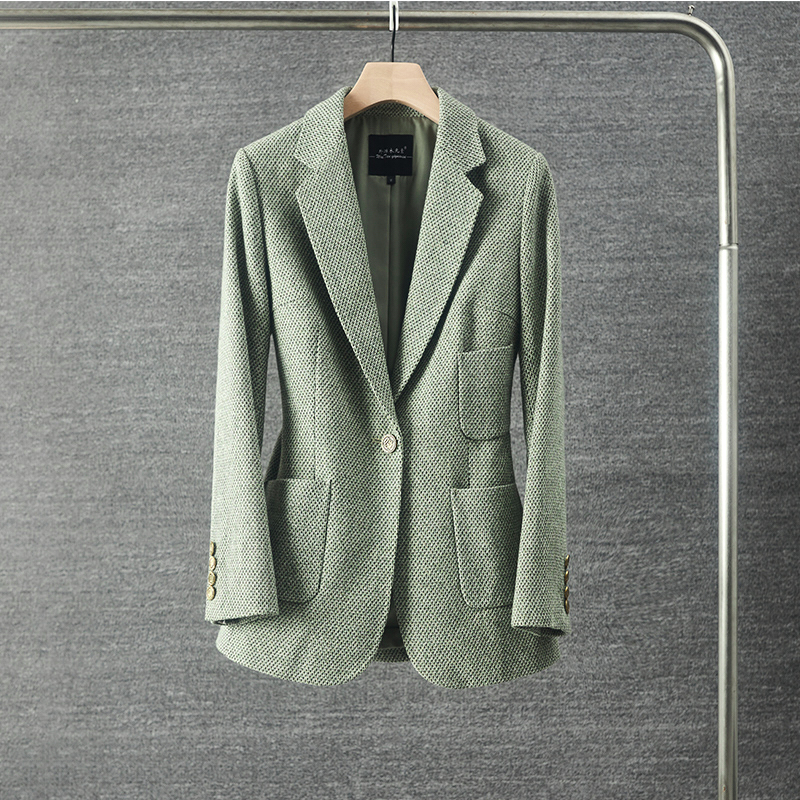 秋冬季羊毛西装女加厚修身西服