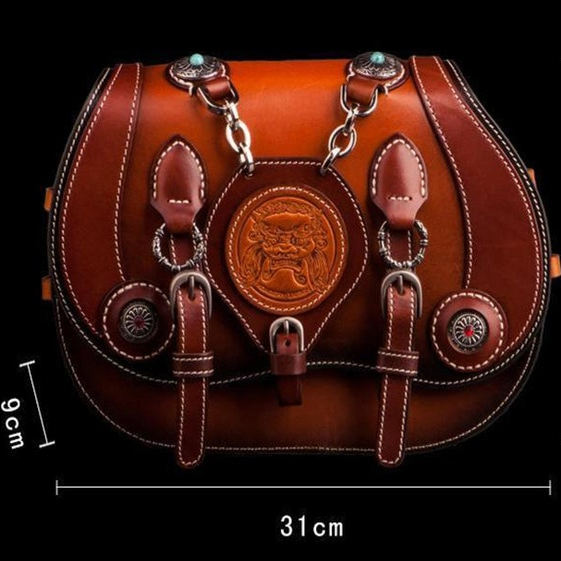 手工皮具图纸 机车包 Lp015