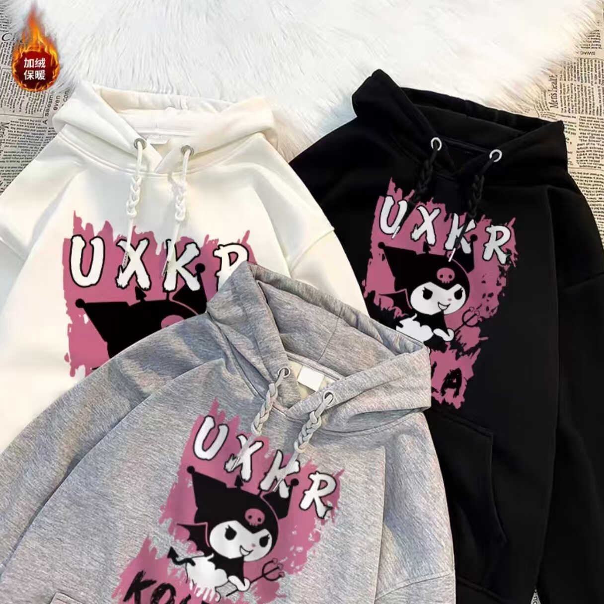 女童卫衣加绒加厚韩版洋气中大童上衣秋冬儿童外套连帽套头卫衣潮