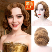 高档欧美古典假发头套halloween欧洲复古水波纹长发港风假发卷wig