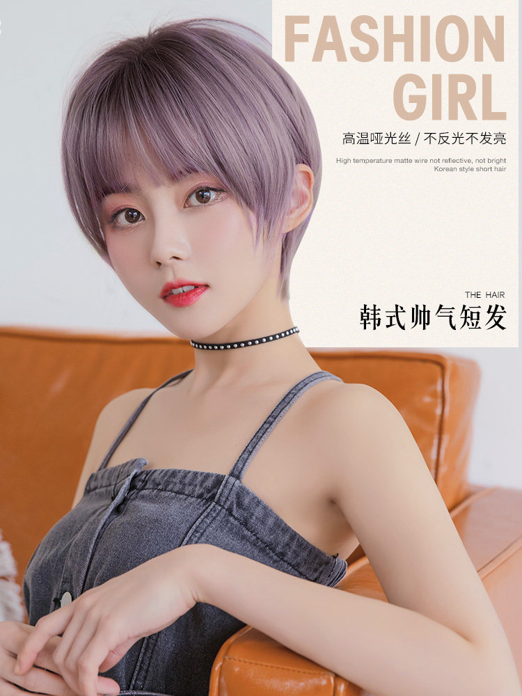 假发女短发网红bobo头韩版帅气蓬松自然网红齐耳圆脸假发套