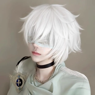 白色假发男生款短发万用正太基佬毛男士假发套日系动漫cos全头套