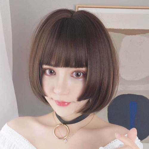 假发女短发网红bobo圆脸气质修脸