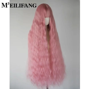 1m粉色假发芹泽蕾拉cos超长卷发1米全头套女樱花粉lolita羊毛卷毛