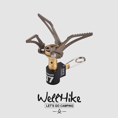 雪鹰WELLHIKE户外SWS钛迷你炉头一体式便携折叠超轻量烧水炉露营