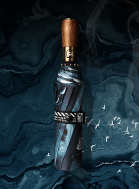 空境10骨折叠个性全自动雨伞男生加大结实防风两用伞防晒伞