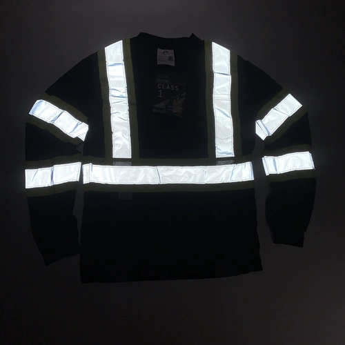 Флуоресцентная черная светоотражающая безопасная толстовка, осенний лонгслив для работы, футболка