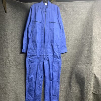 出口日本宝蓝防静电连体服探洞服机修服汽车美容街舞服耐磨亲肤男