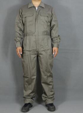 出口日本灰绿色连体工作服男汽修劳保机修维修码头船员cos服耐磨