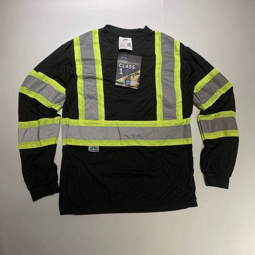 Флуоресцентная черная светоотражающая безопасная толстовка, осенний лонгслив для работы, футболка