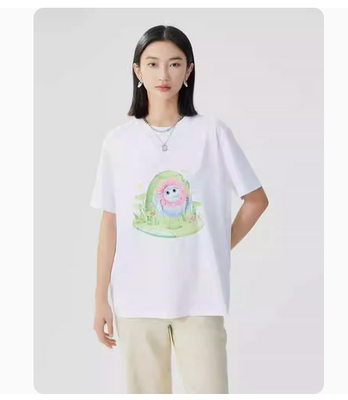 哥家2026短袖休闲常规印花棉女T