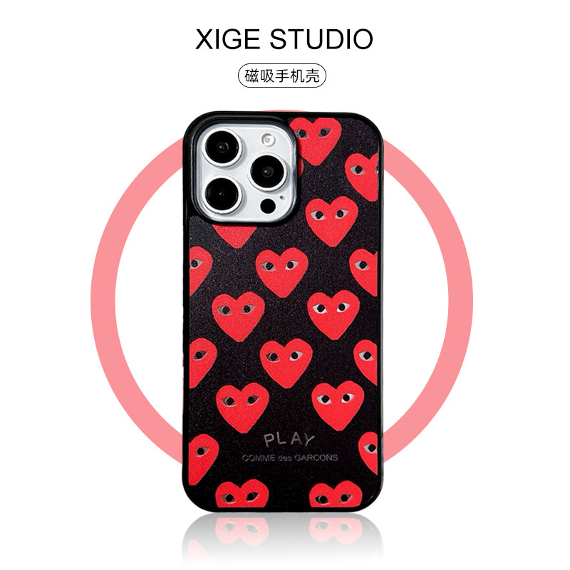 潮牌川久保玲Magsafe磁吸适用苹果16promax手机壳新款iPhone15promax/14promax/13pr