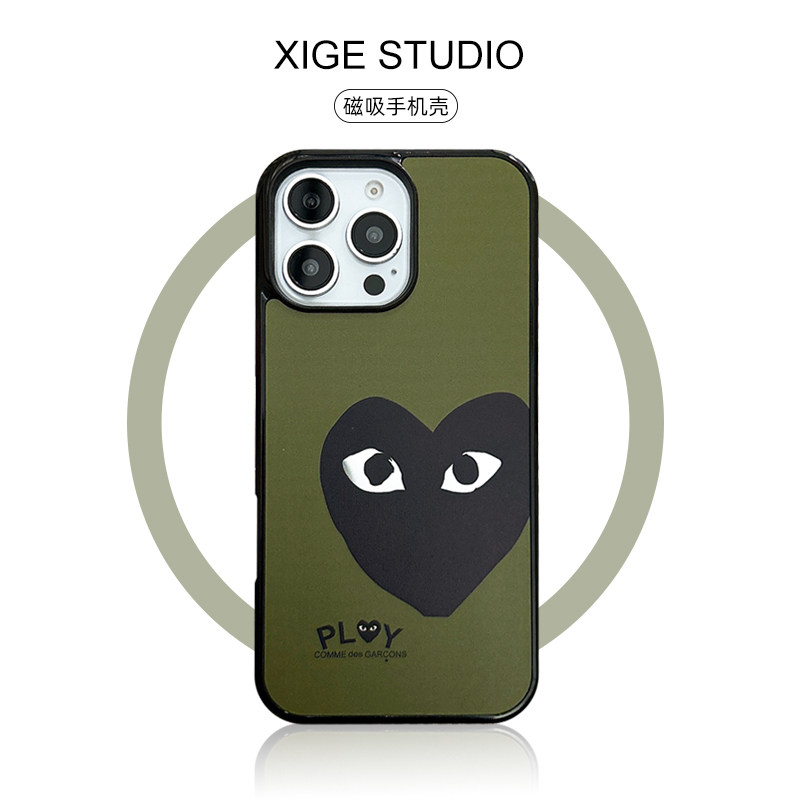 潮牌川久保玲Magsafe磁吸适用苹果16promax手机壳新款iPhone15promax/14promax/13pr