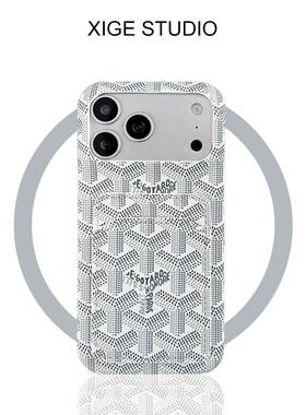 可插卡皮质纹适用于苹果17promax手机壳新款iPhone16promax/15promax/14promax/13promax潮牌戈雅狗牙白色