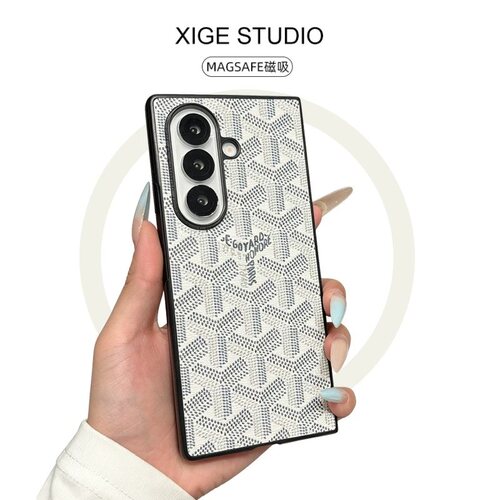 Magsafe磁吸狗牙皮质纹白色适用三星ZFold8Ultra手机壳高级感ZFold8韩国ZFold7折叠屏ZFold6防摔ZFold5保护套