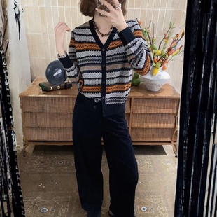 毛针织开衫 羊毛V领复古费尔岛宽松长袖 H2666 韩版 2026春秋新款